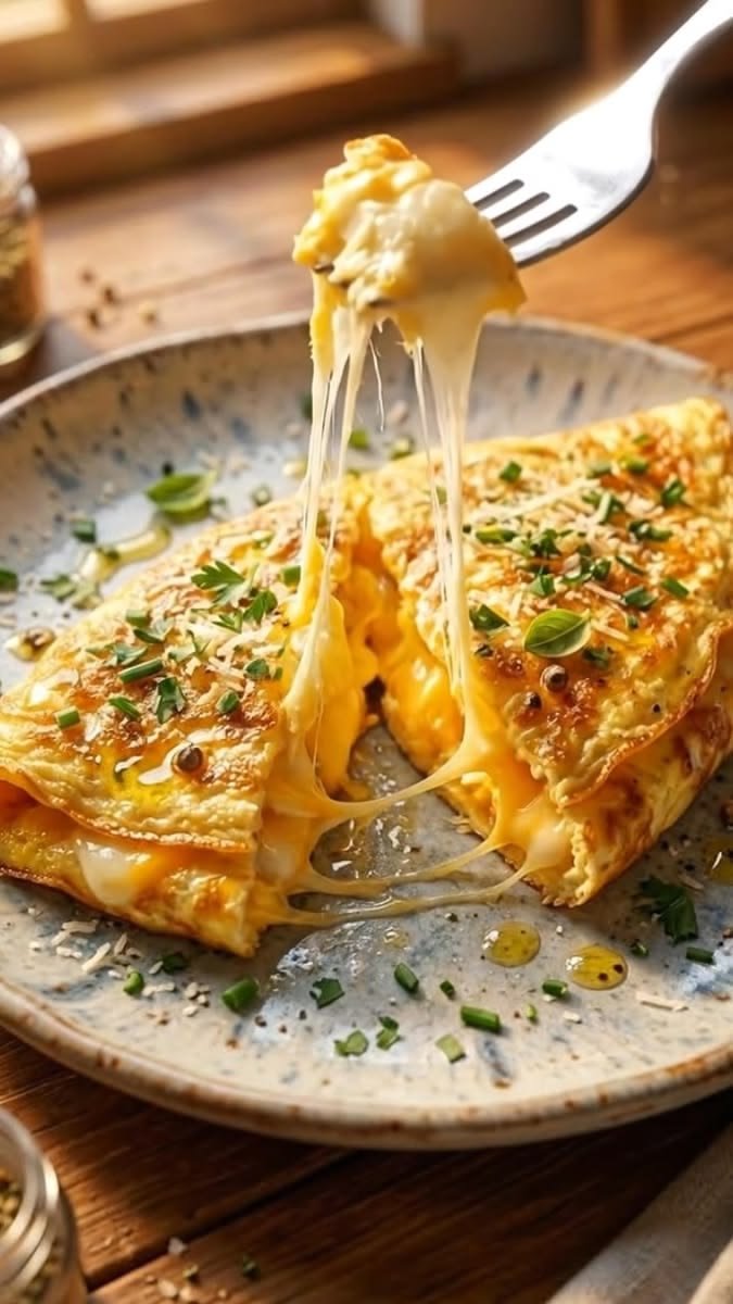 Chicken Cheese Bread Omelet